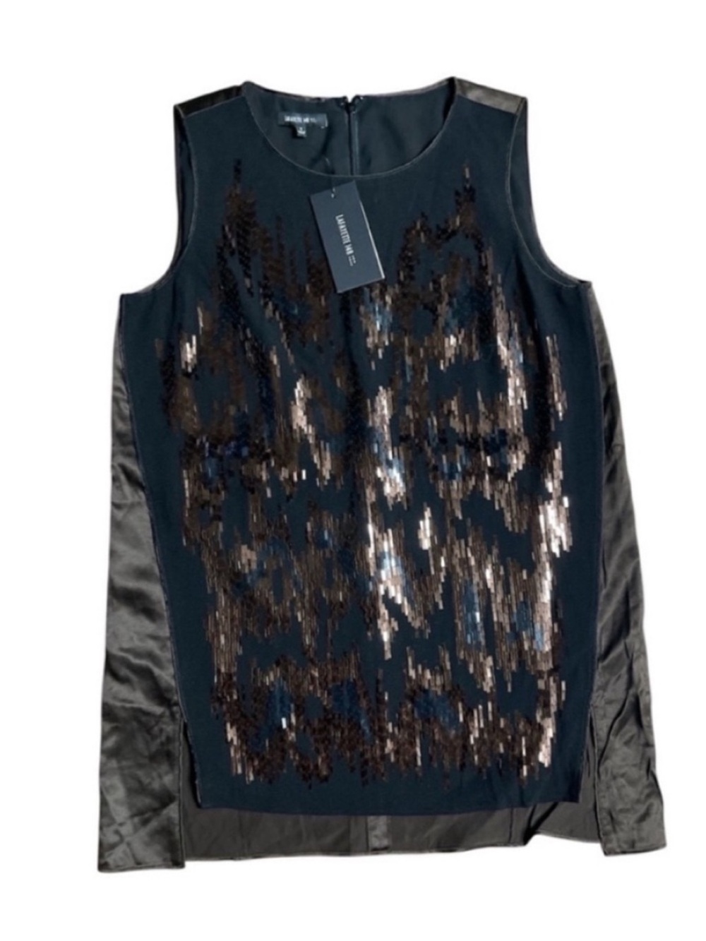 Lafayette 148 New York Black and Copper Sequin Top Size
Small